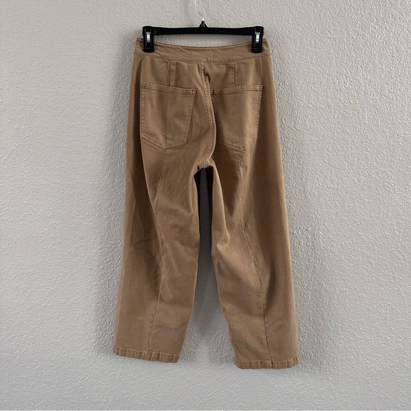 Madewell Curvy Emmett Wide Leg Pants 26 Camel High Rise Cotton Stretch SP24 - Picture 5 of 11